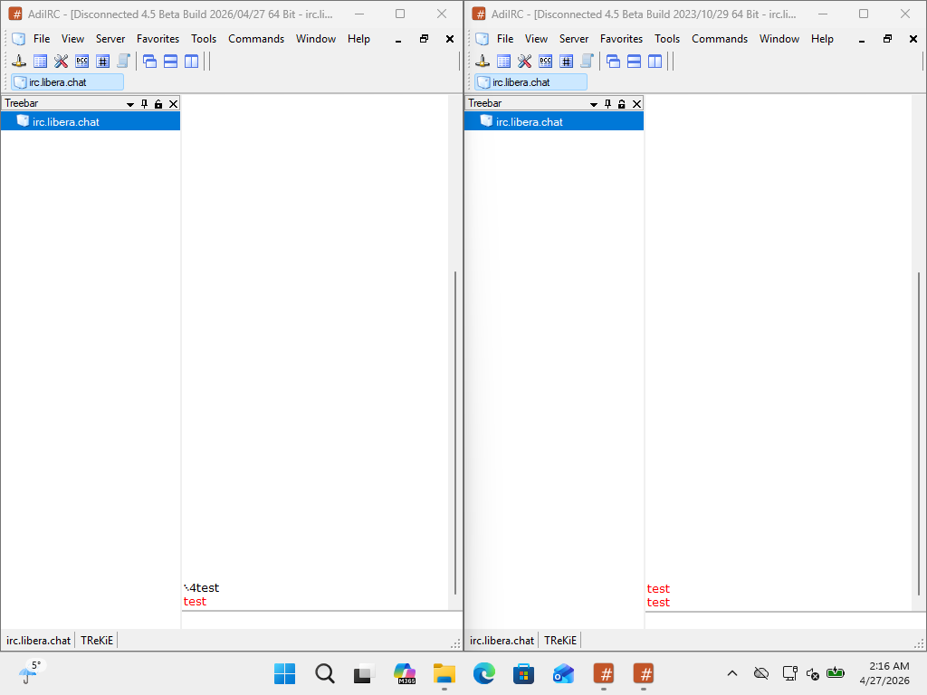 Showing repro on 2026/04/27 (left) and 2023/10/29 (right)